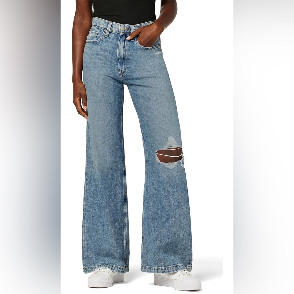 Hudson Jodie High Rise Loose Wide leg Jean - size 29 - Thunder Destructed